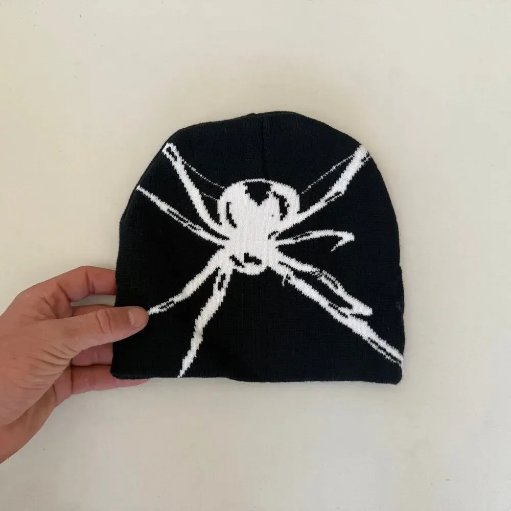 2000s grunge gothic punk black and white beanie - Picture 4 of 8